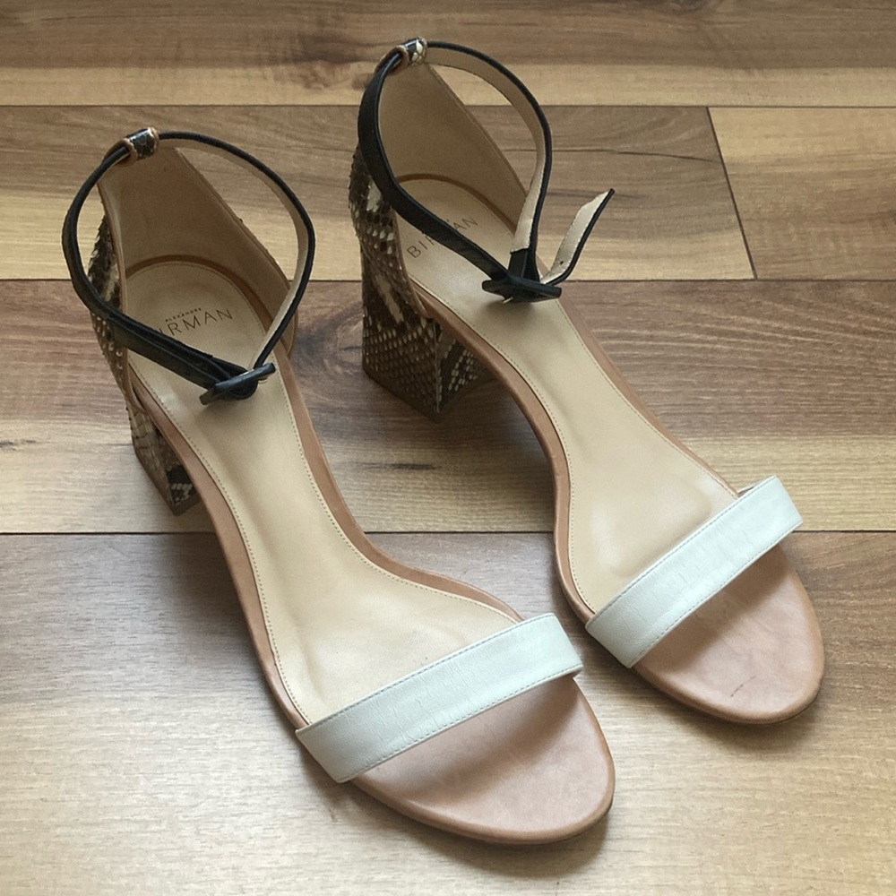 Alexandre Birman Snakeskin Block Heels